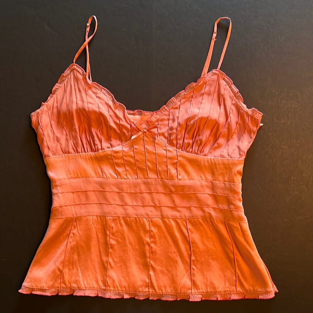 Banana Republic cameo pink silk charmeuse w/empire waist & pinch pleat detail